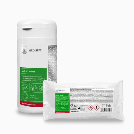 VELOX WIPES Chusteczki do dezynfekcji powierzchni MEDISEPT 100szt.